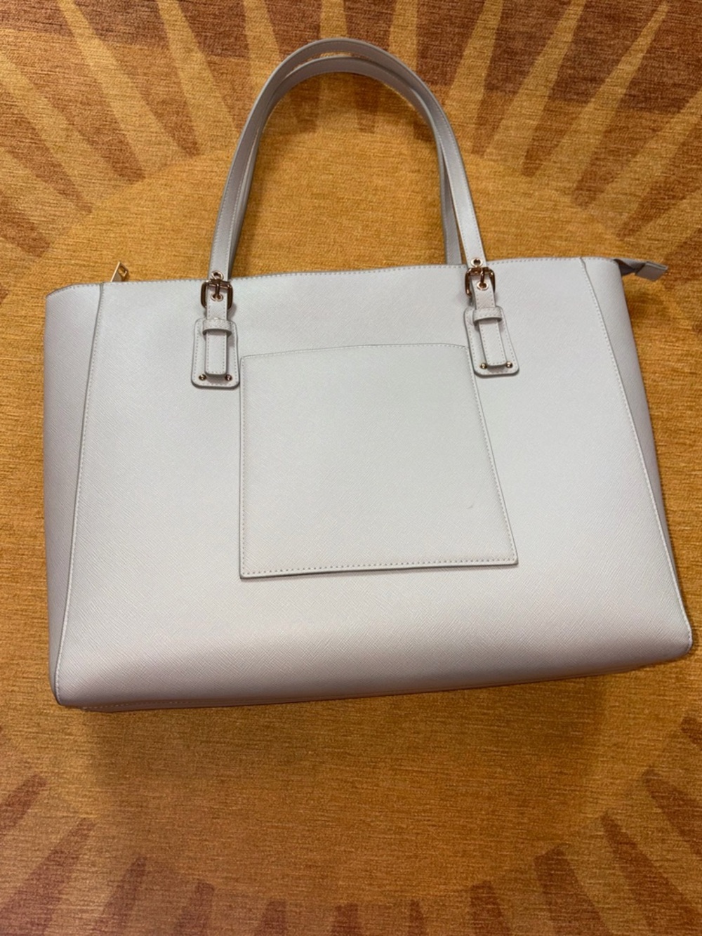 Structured Tote Handbag in Light Gray - Elegant Everyday Shoulder Bag